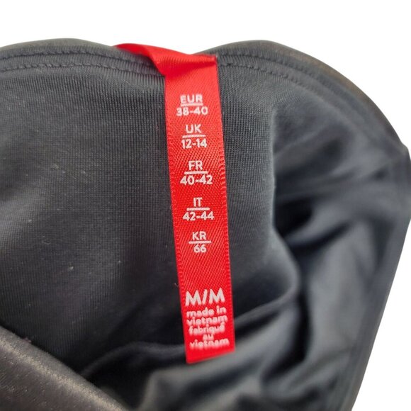 SPANX Black Faux Leather Leggings High Rise Shap Wear Sleek Compression Size M - Picture 9 of 11